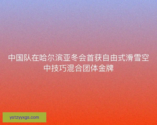 中国队在哈尔滨亚冬会首获自由式滑雪空中技巧混合团体金牌