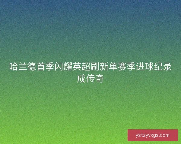 哈兰德首季闪耀英超刷新单赛季进球纪录成传奇